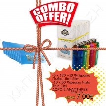 Combo Offer - Φιλτράκια ΠΥΘΙΑ, Αναπτήρες & Χαρτάκια Rizla Ciel